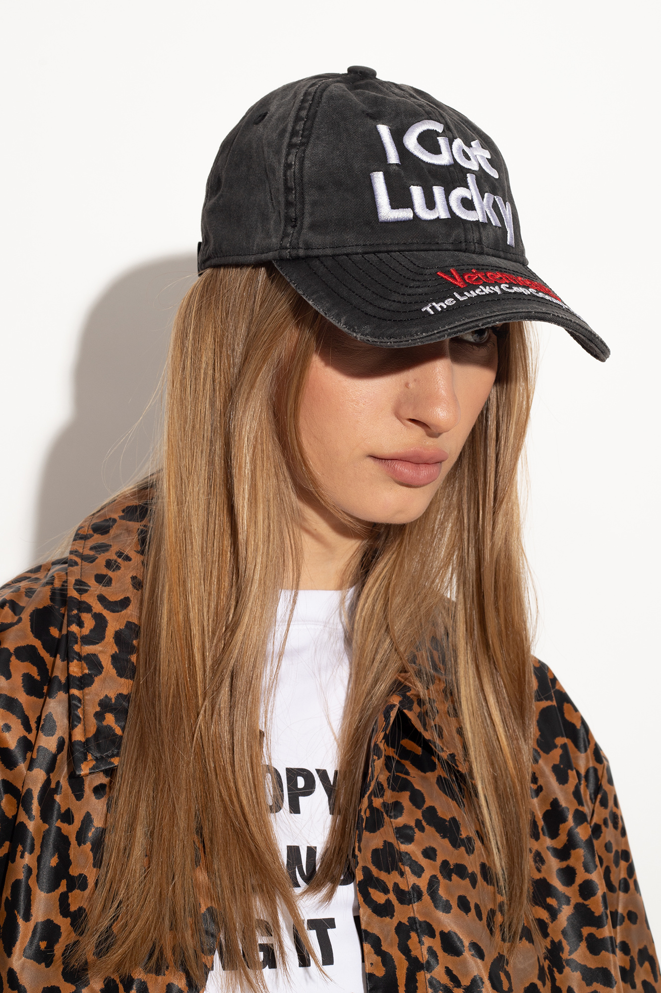 VETEMENTS I GOT LUCKY キャップ ブラック-